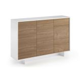 Credenza bianca e rovere 134x35x87h cm 3 ante e 1 cassetto - Arius