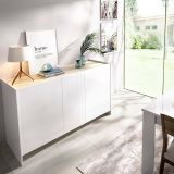 Credenza bianca e rovere 138x42x76h cm 3 ante - America