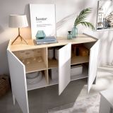 Credenza bianca e rovere 138x42x76h cm 3 ante - America