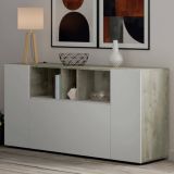 Credenza bianca e rovere 150x41x76h cm 3 ante - Crisantemo