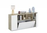 Credenza bianca e rovere 150x41x76h cm 3 ante - Crisantemo
