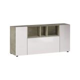Credenza bianca e rovere 150x41x76h cm 3 ante - Crisantemo