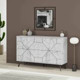 Credenza bianca marmo 123x35x62h cm 4 ante - Brunale