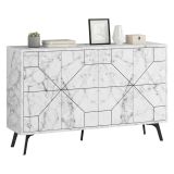 Credenza bianca marmo 123x35x62h cm 4 ante - Brunale