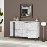 Credenza bianca marmo 123x35x62h cm 4 ante - Brunale