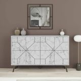 Credenza bianca marmo 123x35x62h cm 4 ante - Brunale