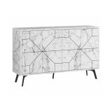 Credenza bianca marmo 123x35x62h cm 4 ante - Brunale