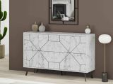Credenza bianca marmo 123x35x62h cm 4 ante - Brunale