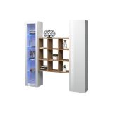 Credenza Bianco 14 Ripiani 19 Vani 40x30x180h cm, 2 Ante - Colonno