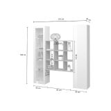 Credenza Bianco 14 Ripiani 19 Vani 40x30x180h cm, 2 Ante - Colonno