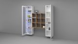 Credenza Bianco 14 Ripiani 19 Vani 40x30x180h cm, 2 Ante - Colonno