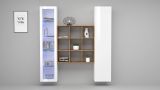 Credenza Bianco 14 Ripiani 19 Vani 40x30x180h cm, 2 Ante - Colonno