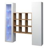 Credenza Bianco 14 Ripiani 19 Vani 40x30x180h cm, 2 Ante - Colonno