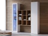Credenza Bianco 14 Ripiani 19 Vani 40x30x180h cm, 2 Ante - Colonno