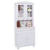 Credenza Bianco 2 Cassetti 2 Ripiani 88x32x198h cm, Apertura Battente, Scorrevole - Quadri