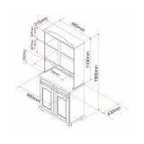 Credenza Bianco 2 Cassetti 2 Ripiani 88x32x198h cm, Apertura Battente, Scorrevole - Quadri