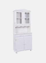 Credenza Bianco 2 Cassetti 2 Ripiani 88x32x198h cm, Apertura Battente, Scorrevole - Quadri