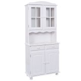 Credenza Bianco 2 Cassetti 2 Ripiani 88x32x198h cm, Apertura Battente, Scorrevole - Quadri
