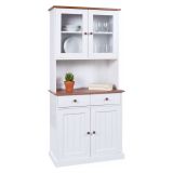 Credenza Bianco 2 Cassetti 4 Ripiani 90x45x190h cm, Apertura Battente, Scorrevole - Pattada