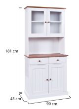 Credenza Bianco 2 Cassetti 4 Ripiani 90x45x190h cm, Apertura Battente, Scorrevole - Pattada