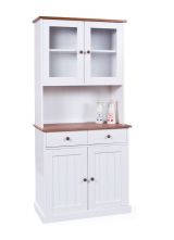 Credenza Bianco 2 Cassetti 4 Ripiani 90x45x190h cm, Apertura Battente, Scorrevole - Pattada