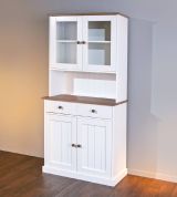 Credenza Bianco 2 Cassetti 4 Ripiani 90x45x190h cm, Apertura Battente, Scorrevole - Pattada