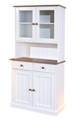 Credenza Bianco 2 Cassetti 4 Ripiani 90x45x190h cm, Apertura Battente, Scorrevole - Pattada