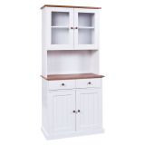 Credenza Bianco 2 Cassetti 4 Ripiani 90x45x190h cm, Apertura Battente, Scorrevole - Pattada