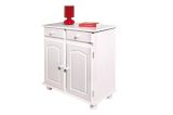 Credenza Bianco 2 Cassetti un Ripiano 88x43x87h cm, Apertura Battente - Pallare