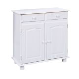 Credenza Bianco 2 Cassetti un Ripiano 88x43x87h cm, Apertura Battente - Pallare