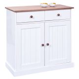 Credenza Bianco 2 Cassetti un Ripiano 90x45x86h cm, Apertura Battente - Buja