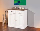 Credenza Bianco 2 Cassetti un Ripiano 90x45x86h cm, Apertura Battente - Buja