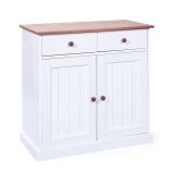 Credenza Bianco 2 Cassetti un Ripiano 90x45x86h cm, Apertura Battente - Buja