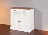 Credenza Bianco 2 Cassetti un Ripiano 90x45x86h cm, Apertura Battente - Buja