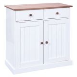 Credenza Bianco 2 Cassetti un Ripiano 90x45x86h cm, Apertura Battente - Buja