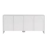 Credenza Bianco 2 Ripiani 4 Ante 180x45x80h cm, 6 Vani - Nomaga