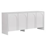 Credenza Bianco 2 Ripiani 4 Ante 180x45x80h cm, 6 Vani - Nomaga