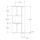 Credenza Bianco 2 Ripiani 4 Ante 60x31x140h cm, 5 Vani - Sestu