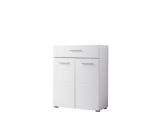 Credenza Bianco 2 Ripiani un Cassetto 79x35x97.5h cm, 3 Vani - Verduno