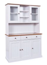 Credenza Bianco 3 Cassetti 4 Ripiani 131x45x181h cm, Apertura Battente - Loranze