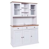Credenza Bianco 3 Cassetti 4 Ripiani 131x45x181h cm, Apertura Battente - Loranze