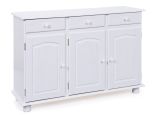 Credenza Bianco 3 Cassetti un Ripiano 130x43x87h cm, Apertura Battente - Gragnano