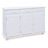 Credenza Bianco 3 Cassetti un Ripiano 130x43x87h cm, Apertura Battente - Gragnano