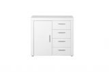 Credenza Bianco 4 Cassetti un Ripiano 94x86x40h cm, Apertura Battente - Baganza