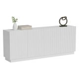 Credenza Bianco 4 Ripiani 4 Ante 200x40x78h cm, 8 Vani - Masainas