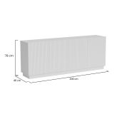 Credenza Bianco 4 Ripiani 4 Ante 200x40x78h cm, 8 Vani - Masainas