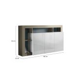 Credenza Bianco 4 Ripiani Apertura Battente 146x42x93h cm, 3 Ante Made in Italy - Americano