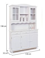 Credenza Bianco 6 Ripiani 3 Cassetti 130x32x198h cm, 5 Ante - Presezzo