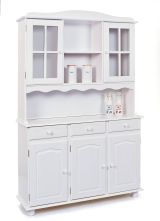 Credenza Bianco 6 Ripiani 3 Cassetti 130x32x198h cm, 5 Ante - Presezzo