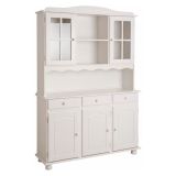 Credenza Bianco 6 Ripiani 3 Cassetti 130x32x198h cm, 5 Ante - Presezzo